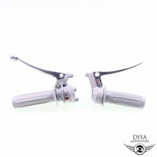 2 Gang Schaltgriff + Gasgriff Set Grau passend für, Hercules Puch Kreidler Zündapp KTM 