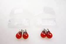 Blinkerglas Set weiß vone und hinten + Birnen für Vespa PX 80 125 150 200 