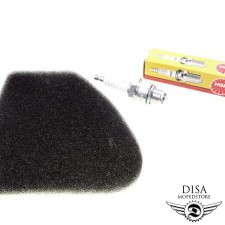 Luftfilter + Zündkerze NGK BR7HS für Peugeot Buxy und Zenith TKR 50 