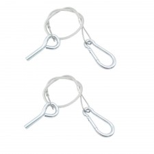 2x 42cm Fangseil für Bordwand Heckklappe Sicherung Anhänger Stahlseil Karabiner 