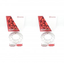 2x Brembo Bremsscheiben + Bremsbeläge Bremse vorne für Yamaha XV 750 Virago 68B407D0, 07YA27SA 