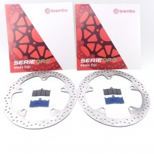 2x Brembo Oro Bremsscheiben Bremse vorne + Bremsbeläge 68B407D7 07GR6207 