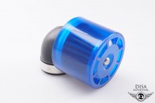 Luftfilter 35mm 90 Grad Blau für Yamaha Aerox und MBK Nitro  