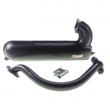 Auspuff Banane Schwarz FACO für Piaggio Vespa ET3 Primavera V 50 N Special 