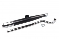 Auspuff schwarz mit Halter und P3 Tuning Krümmer für Hercules Prima M2 M4 M5 