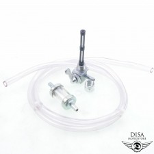Benzinhahn M12x1 + Benzinfilter OMG + Benzinschlauch für Hercules Prima Mofa 