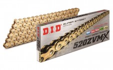 DID ZVMX X-Ringkette Gold 520 Teilung 118 Glieder Nietschloss Motorrad Kette 
