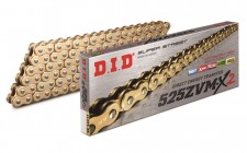 DID ZVMX2 Motorrad Kette verstärkt Nietschloss gold 525 Teilung 110 Glieder 