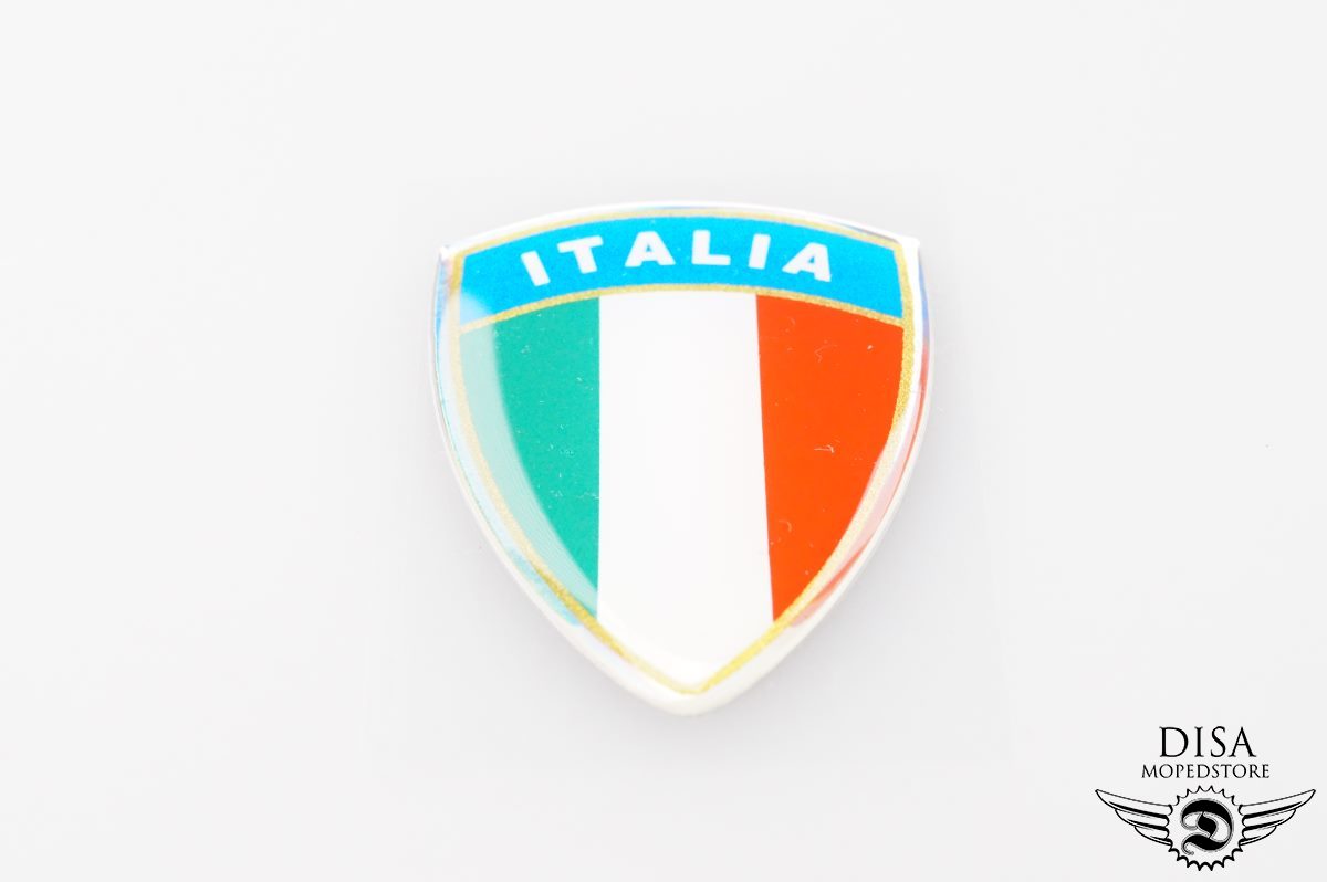 ITALIA Italien Aufkleber Emblem Flagge Verkleidung 3D (35x45mm)für Vespa   DISA Mopedstore Neu- und Gebrauchtteile für Mopeds, Mofas, Roller und  Motorräder