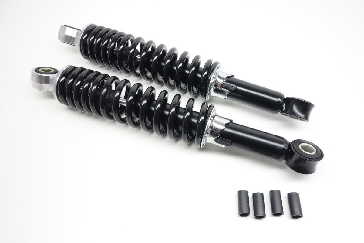 280mm Chrom Stoßdämpfer Set - Hydraulisch 5-fach Verstellbar Für Mofa/Moped/Mokick Inkl. Reduzierhülsen